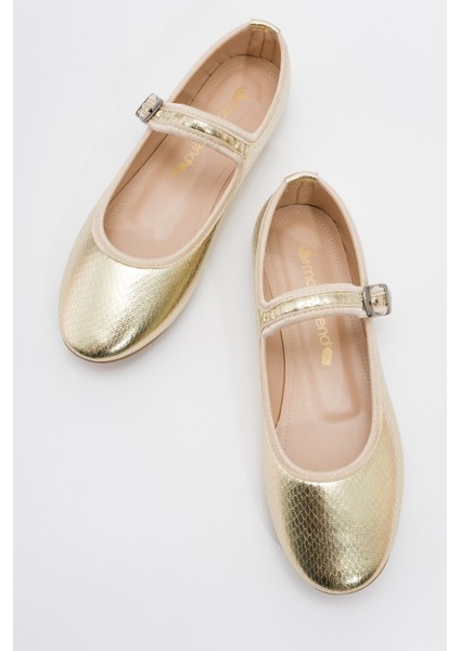 Kadın Tek Tokalı Babet Altın Yılan indirimleri