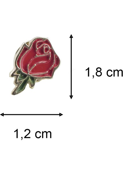 Gül Tasarımında Metal Mini Yaka Rozeti 1 Adet fiyatları