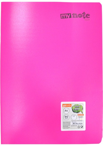 Text Neon A4 80YP Çizgili Defter - Pembe