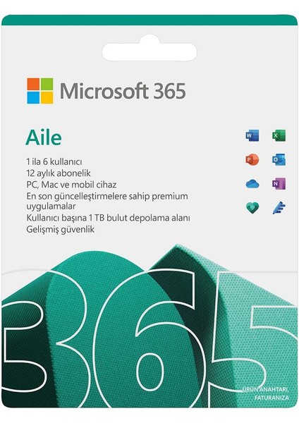 Office 365 Family 1 Yıllık Lisans