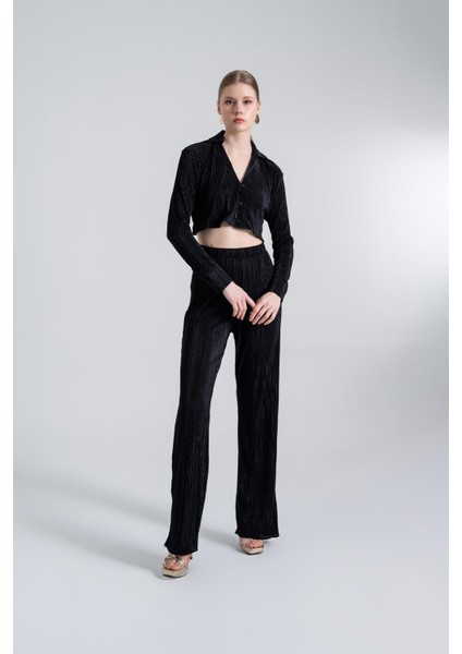 Beli Lastikli Esnek Comfy Pantolon Siyah