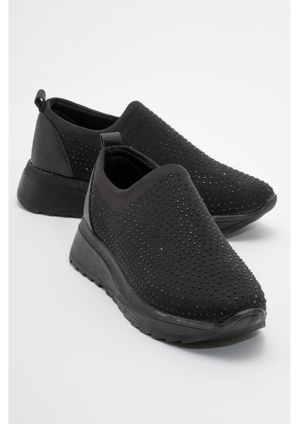 Taşlı Kadın Spor Ayakkabı Siyah