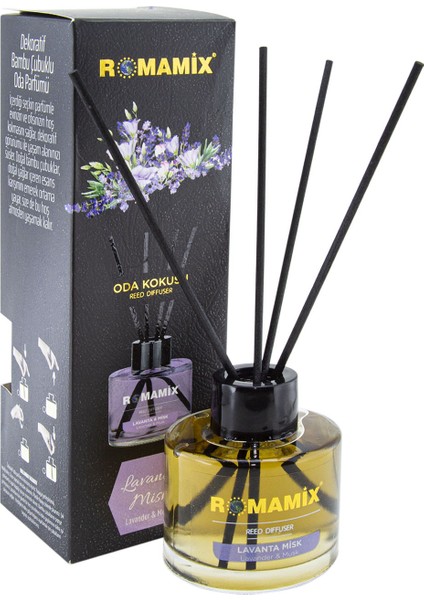 Lavanta& Misk Dekoratif Bambu Çubuklu Oda Kokusu & Oda Parfümü 100 ml