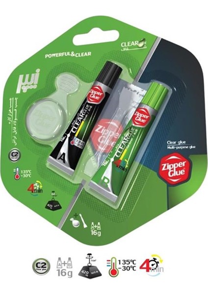 Zipper Glue Iran Malı Çift Karışımlı Yapıştırıcı 16 gr Şeffaf