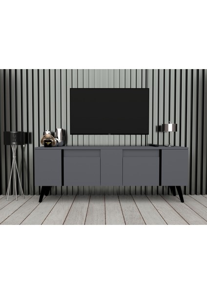 Tavolo Tv Ünitesi Tv Sehpası Tv Dolabı Gri Atntrasit