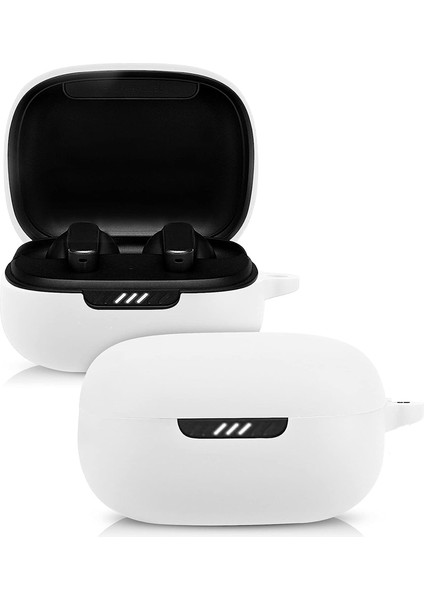 Jbl Wawe 300 Kılıf Model Uyumlu Mat Silikon Soft Kancalı Beyaz