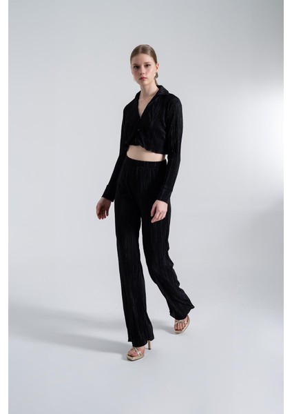 Beli Lastikli Esnek Comfy Pantolon Siyah