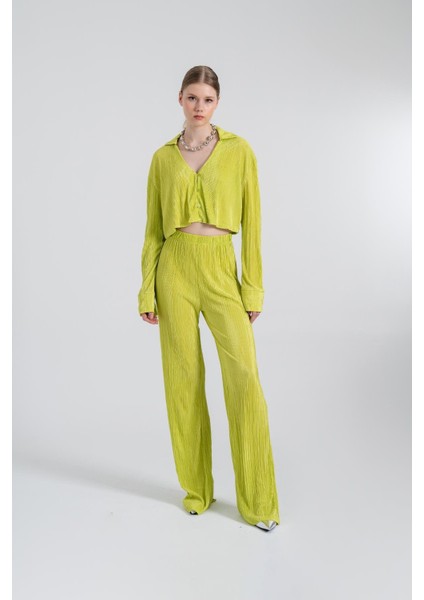 Beli Lastikli Esnek Comfy Pantolon Yeşil