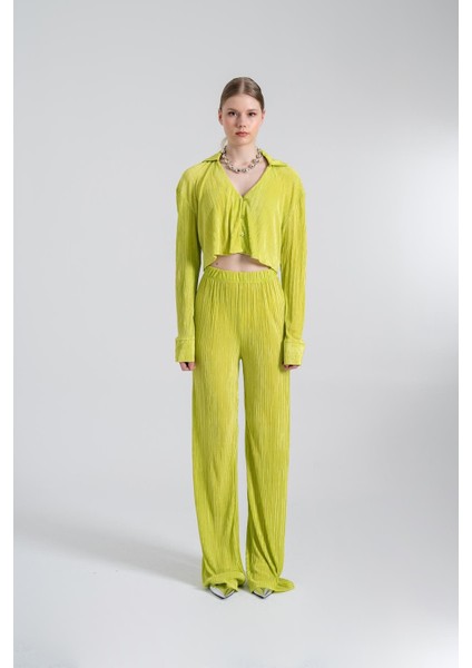 Beli Lastikli Esnek Comfy Pantolon Yeşil