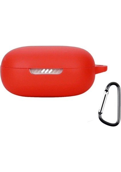 Jbl Live Pro 2 Kılıf Model Uyumlu Mat Silikon Soft Kancalı Kırmızı