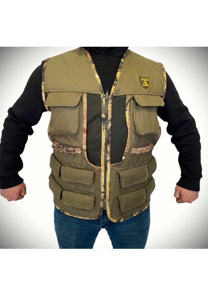 Avcı Yeleği Kalın Kumaş Haki