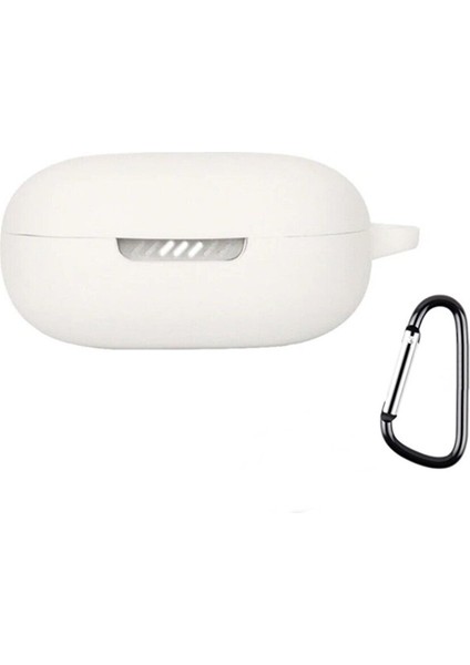 Jbl Live Pro 2 Kılıf Model Uyumlu Mat Silikon Soft Kancalı Beyaz