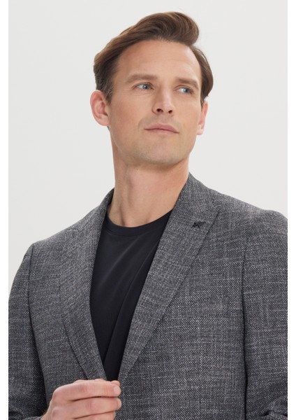 Regular Fit Rahat Kesim Kırlangıç Yaka Desenli Blazer Ceket fırsatları