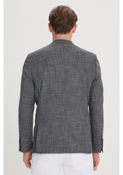 Regular Fit Rahat Kesim Kırlangıç Yaka Desenli Blazer Ceket indirimleri