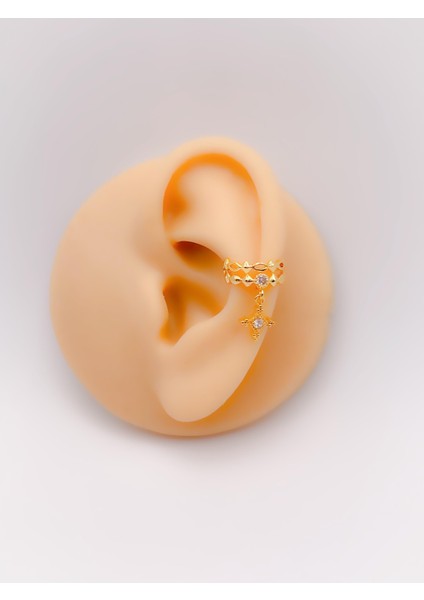 Kıkırdak Küpe Zirkon Taşlı Sallantılı Earcuff (1 Adet)