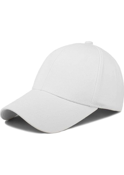 Unisex Basic Beyaz Cap Şapka - Ayarlanabilir