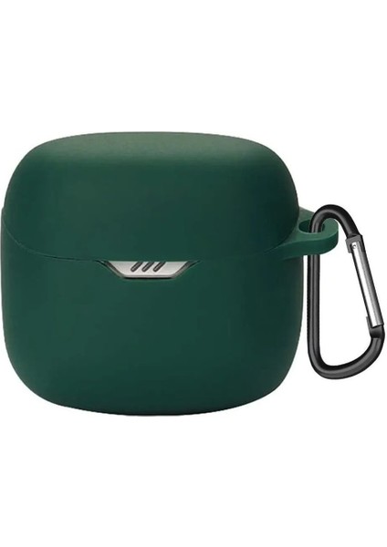 Jbl Tune Flex Kılıf Model Uyumlu Mat Silikon Soft Kancalı Koyu Yeşil