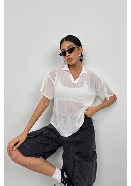 Polo Yaka Transparan T-Shirt fiyatları