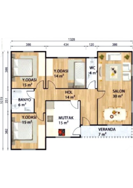 Ballife Prefabrik 120 M2 Standart Prefabrik Konut