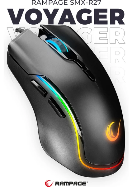 Smx-R27 Voyager Usb Rgb Işıklı Makrolu 7200 Dpi Gaming Oyuncu Mouse