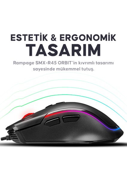 Smx-R27 Voyager Usb Rgb Işıklı Makrolu 7200 Dpi Gaming Oyuncu Mouse