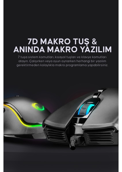 Smx-R27 Voyager Usb Rgb Işıklı Makrolu 7200 Dpi Gaming Oyuncu Mouse