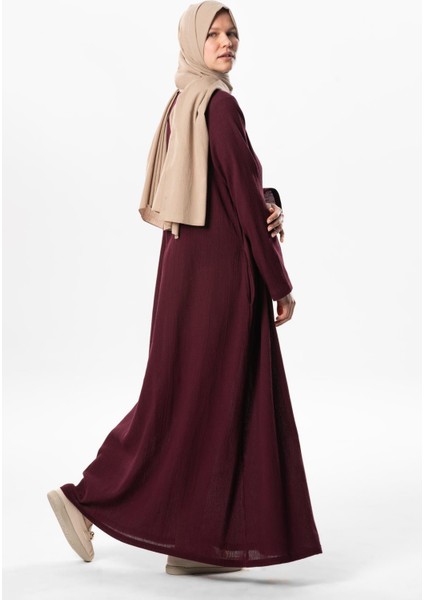 Hicran Şile Bezi Fermuarlı Mevsimlik ve Yazlık Ferace Mürdüm Mrd fiyatları