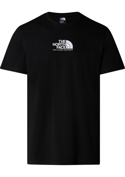 M S/s Fıne Alpıne Equıpment Tee 3 - Eu Erkek Siyah Tshirt NF0A87U3JK31