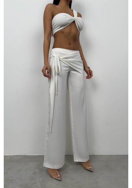 Önden Bağlamalı Saten Pantolon modelleri