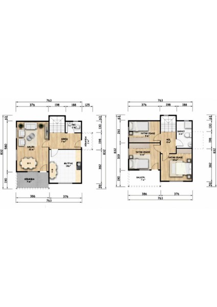 Ballife Prefabrik  118 M2 Standart Dubleks Prefabrik Konut