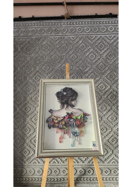 Kelebekli Kız Rölyef Tablo 35X50 modelleri