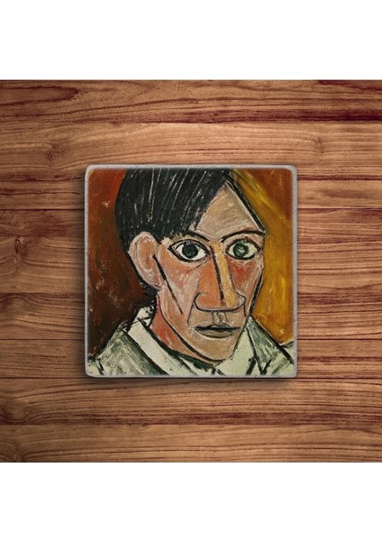 Pablo Picasso Tabloları Temalı Doğal Taş Traverten Bardak Altlığı 4 Lü Set