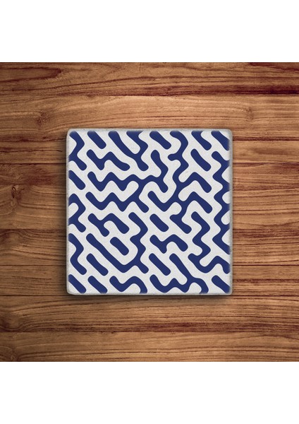 Modern Tile Desen, Mavi Bohem Tile Doğal Taş Traverten Bardak Altlığı 4 Lü Set fiyatları