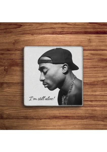 Tupac Shakur, 2pac Temalı Doğal Taş Traverten Bardak Altlığı 4 Lü Set fiyatları