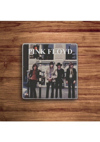 Pink Floyd Rock Grubu Temalı Doğal Taş Traverten Bardak Altlığı 4 Lü Set