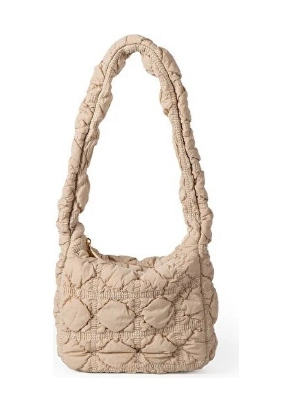 Hafif Rüzgar Pilili Bulut Omuz Sonbahar ve Kış Niş Pamuk Dolgulu Naylon Kadın Rahat ve Çok Yönlü Çanta (Yurt Dışından)