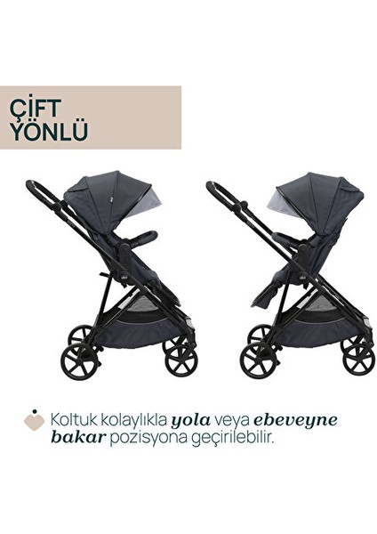 Seety Bebek Arabası Boston Grey