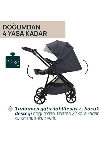 Seety Bebek Arabası Boston Grey