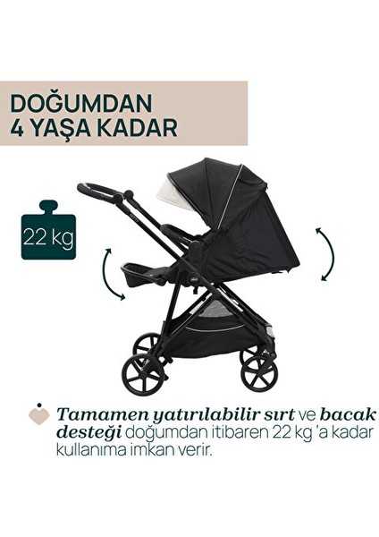 Seety Bebek Arabası  Etna Black