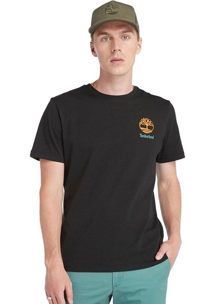 Back Graphic Short Sleeve Tee Erkek Siyah Tshirt TB0A5UDY0011
