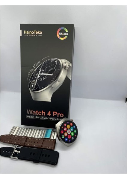 Haino Teko Watch 4 Pro RW32 Curved Amoled Ekran 3 Kordon Akıllı Saat