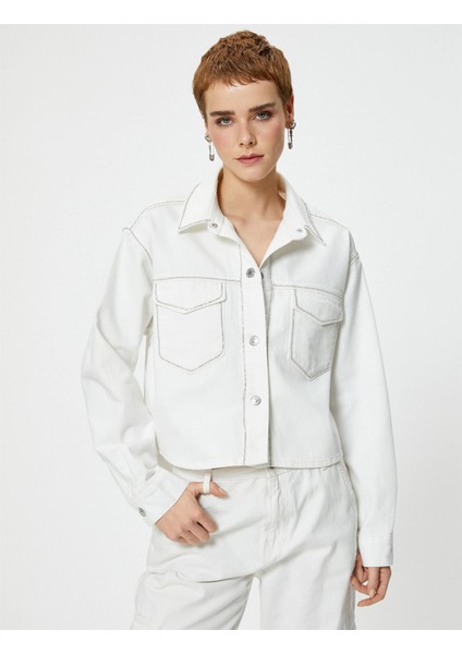 4Sal50011Md 001 Kırık Beyaz Kadın Denım Ceket fiyatları