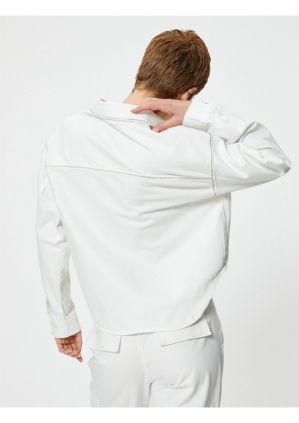 4Sal50011Md 001 Kırık Beyaz Kadın Denım Ceket fırsatları