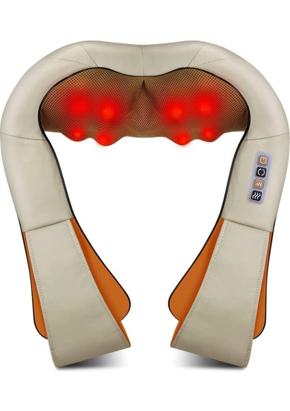 İç ısıtmalı ve ovmalı boyun, sırt, bel masaj cihazı, ofis, ev, araç kullanımı