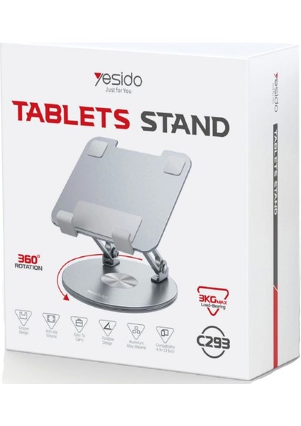C293 360 Derece Ayarlanabilir Metal Tablet Standı fiyatları