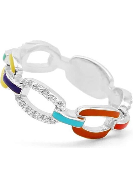 Zarif Taşlı Mineli Zincir Yüzük modelleri