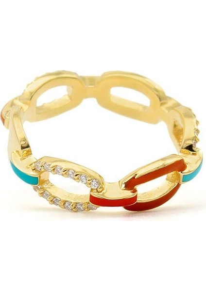 Zarif Taşlı Mineli Zincir Yüzük fırsatları