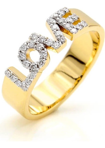 Taşlı Love Yüzük