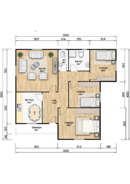 Ballife Prefabrik  113 M2 Standart Prefabrik Konut