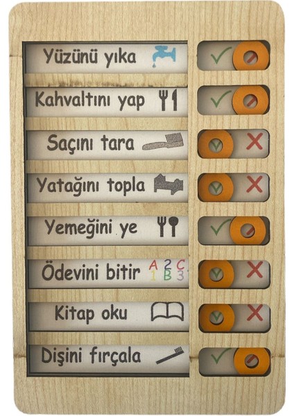 Çocuklar Için Yapılacaklar Listesi Ahşap Planlayıcı Pano Taşınabilir Ahşap Günlük Kontrol Listesi Tablosu